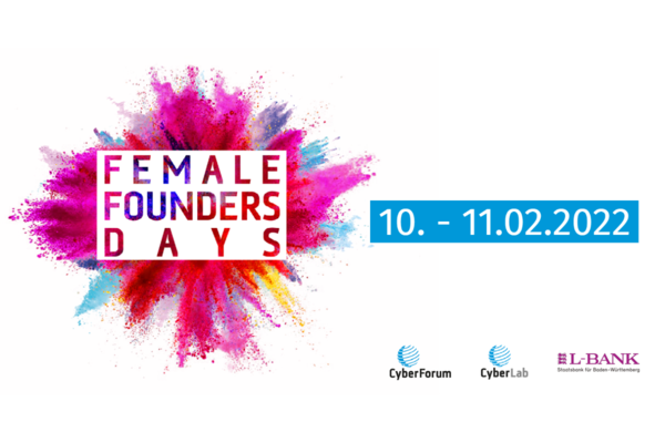 Buntes Logo der Veranstaltung FEMALE FOUNDERS DAYS vom 10.-11. Februar 2022.