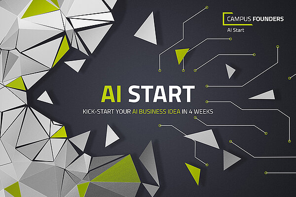 Key Visual des Programms “AI Start” des AI Accelerators der Campus Founders.