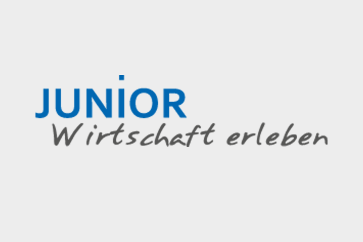 Logo von IW JUNIOR gGmbH. Text: JUNIOR Wirtschaft erleben.