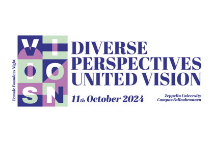 Veranstaltungshinweis zur Female Founders Night am 11. Oktober 2024 an der Zeppelin Universität in Friedrichshafen.