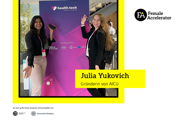 Julia Yukovich, Gründerin des Start-ups AICU.