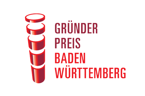Logo Sparkassen Gründerpreis Baden-Württemberg. Rote Schrift auf weißem Hintergrund.