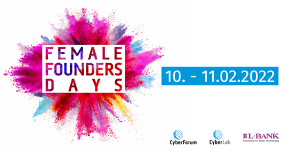 Buntes Logo der Veranstaltung FEMALE FOUNDERS DAYS vom 10.-11. Februar 2022.