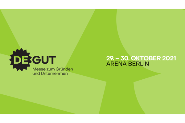 Banner deGUT 2021. Logo und Schrift mit Termin 29.-30.10.2021 in weißer und schwarzer Schrift auf grünem Hintergrund.