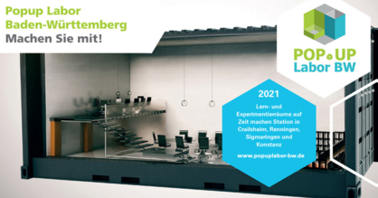 Einladungsflyer für das Popup Labor Renningen vom 21.-29.07.2021.