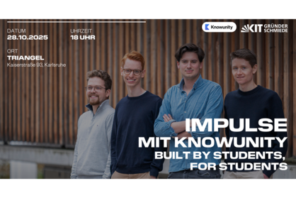 Einladungsflyer für die Veranstaltung Impulse mit Knowunity am 28. Oktober 2025. 