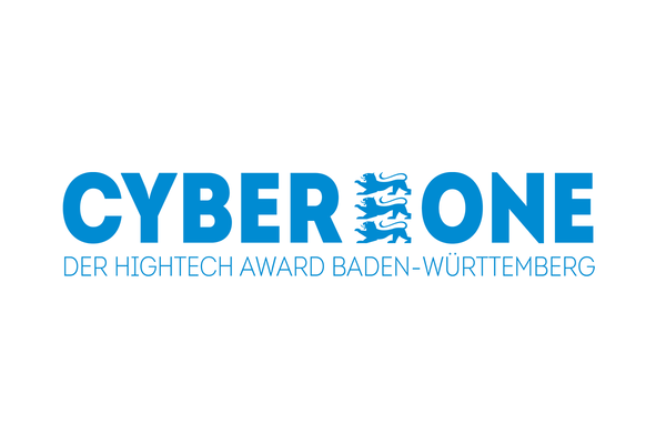 Logo CyberOne Hightech Award Baden-Württemberg. Text: CyberOne Der Hightech Award Baden-Württemberg.