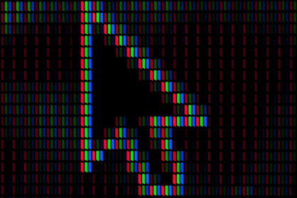 Ein Mauszeiger ist umrandet von verschiedenen Farben.