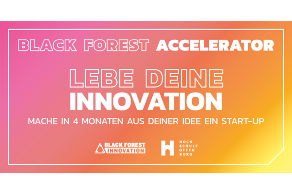 Flyer Black Forest Accelerator von Black Forest Innovation. Mach in 4 Monaten aus Deiner Idee ein Start-up.