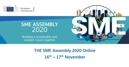 Einladung zum Online Event "SME ASSEMBLY 2020" der Europäischen Kommission am 16. und 17. November 2020.