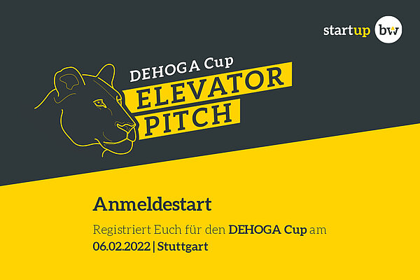 Löwinnenkopf mit textlichem Hinweis auf Veranstaltung "DEHOGA Cup" am 06.02.2022.