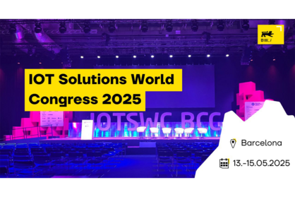 Key Visual von BW_i für die Messebeteiligung beim IOT Solutions World Congress 2025. Barcelona, 13. - 15.05.2025.