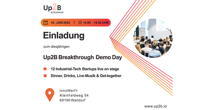 Einladung Up2B Breakthrough Demo Day am 3. Juni 2022. 