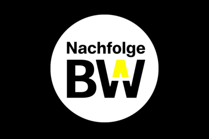 Logo Nachfolge BW auf schwarzem Hintergrund.