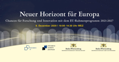 Einladung zur Informationsveranstaltung "Neuer Horizont für Europa" am 09. Dezember 2020.