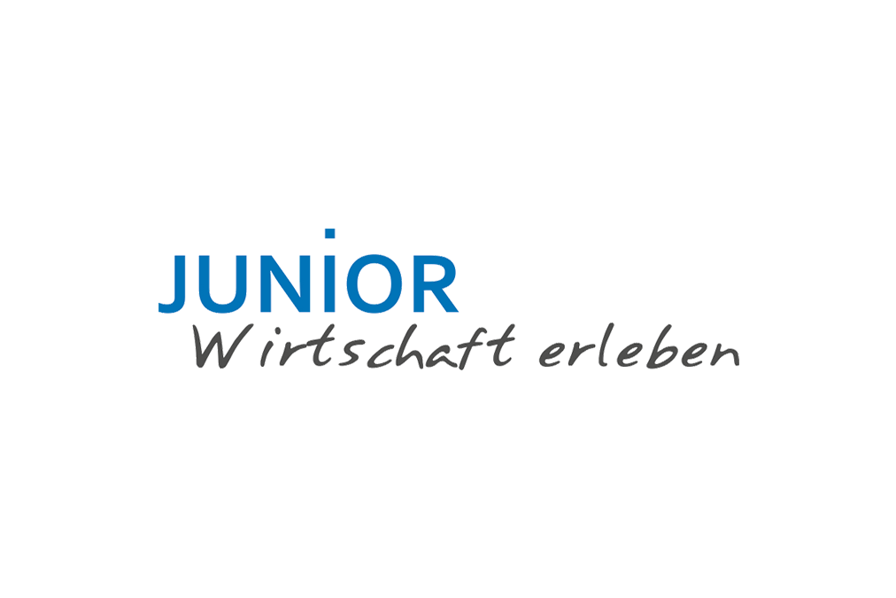Logo JUNIOR Schülerfirmen. Text: Junior Wirtschaft erleben. Bildrechte: IW JUNIOR gGmbH.