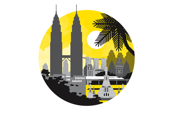 Keyvisual von Baden-Württemberg International für eine Delegationsreise nach Singapur und Malaysia im Oktober 2022.
