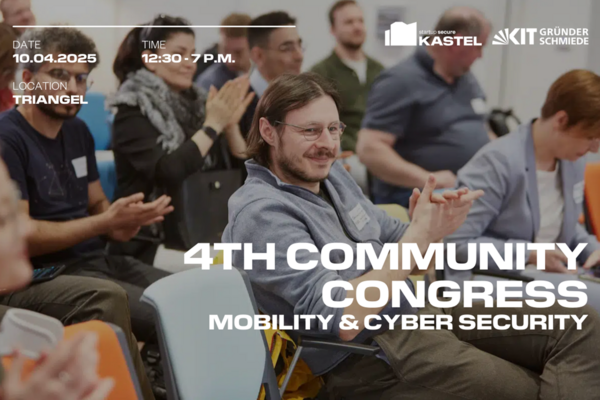 Veranstaltungshinweis für den 4. Community Congress von Startup Secure KASTEL in Karlsruhe am 10. April 2025.