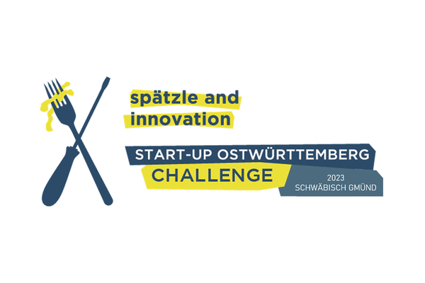 Bildmarke Verein Start-up Ostwürttemberg mit Veranstaltungshinweis zur CHALLENGE 2023 in Schwäbisch Gmünd.