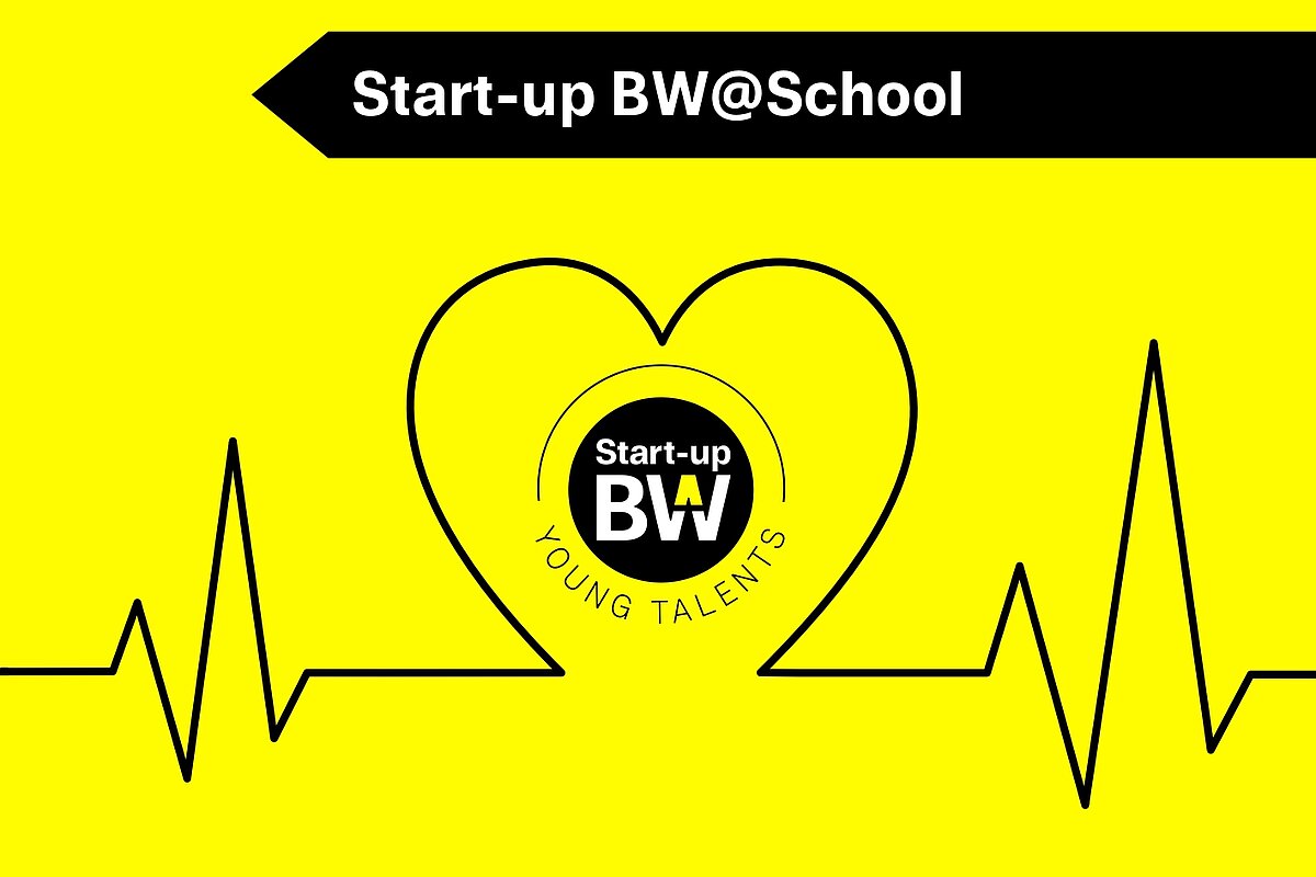 Key Visual für das Projekt "Start-up BW@School" im Rahmen von Start-up BW Young Talents.
