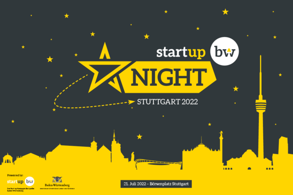 Start-up BW Night. Wahrzeichen von Stuttgart als Grafik.