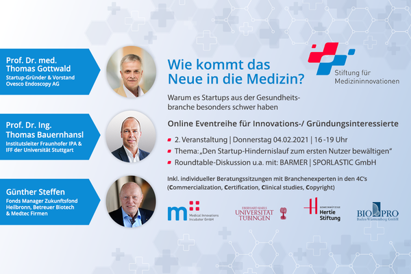 Einladungsflyer zur Veranstaltung "Wie kommt das Neue in die Medizin?"