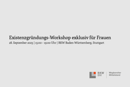 RKW Workshop - Gründungsworkshop exklusiv für Frauen