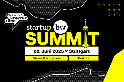Key Visual für DAS Highlight-Event in the Start-up LÄND in 2025: Start-up BW Summit am 2. Juni 2025 in Stuttgart.