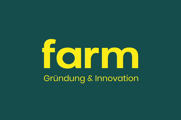 Logo des Gründungsnetzwerks farm in Konstanz. Text: fam Gründung und Innovation.
